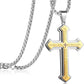 ✝️ PROMO LIMITÉE 50% DE RÉDUCTION ! ✨ Collier Croix du Notre Père pour Homme – Acier Titane, Gravure Complète & Design Superposé 🔥