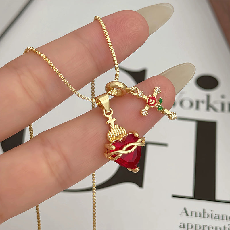 ✝️ PROMO LIMITÉE 50% DE RÉDUCTION ! ✨ Pendentif Double Gold Faith – Symbolique, Chaîne Réglable ✨
