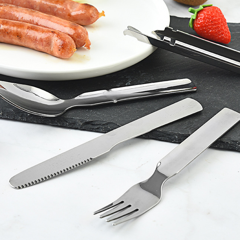 💐Couverts 4 en 1💥Fourchette, Cuillère, Baguettes & Boîtier en Acier Inoxydable – Idéal pour Camping🥢🏕️