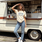 T-shirt graphique "Life is Good" avec motif de marguerite