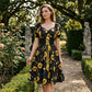 Robe imprimée à manches ballon pour femme