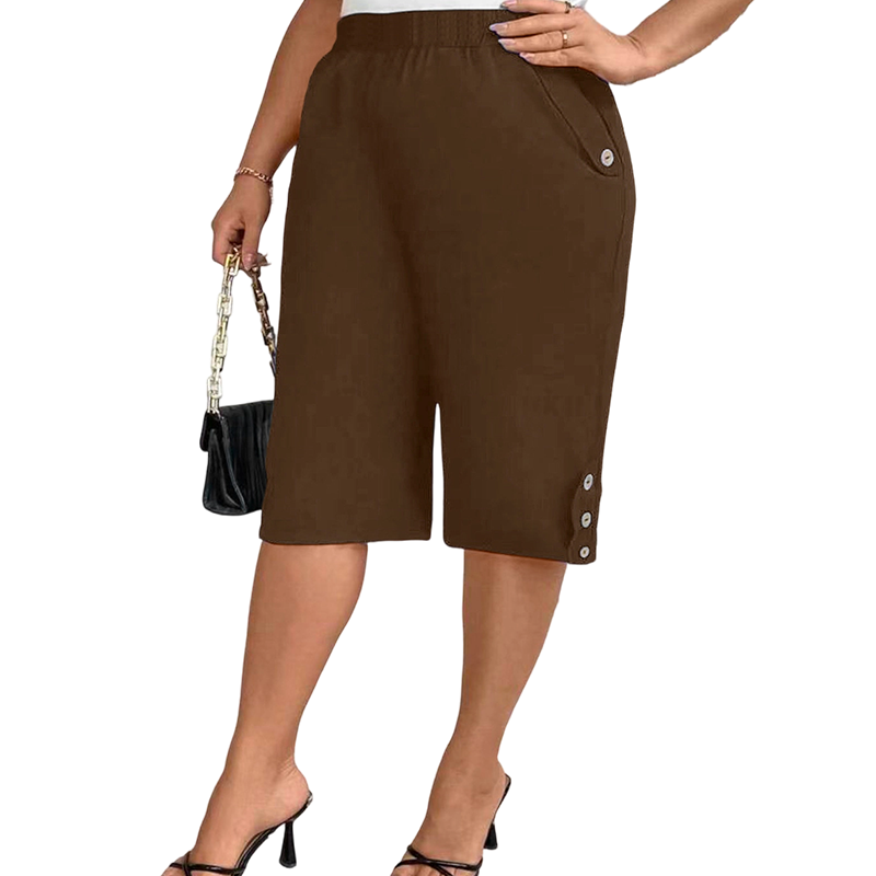 👖 50% DE RÉDUCTION ✨ Pantalon capri femme – Taille élastique, coupe genou & confortable – Léger, respirant – parfait pour la maison, le sport ou les voyages 🌿