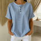 T-shirt Henley Femme Décontracté à Rayures