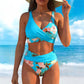 🌺Ensemble bikini à taille haute à motifs floraux👙Mise en valeur et effet amincissant, style vacances tout en douceu✨✅