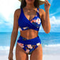 🌺Ensemble bikini à taille haute à motifs floraux👙Mise en valeur et effet amincissant, style vacances tout en douceu✨✅