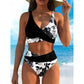 🌺Ensemble bikini à taille haute à motifs floraux👙Mise en valeur et effet amincissant, style vacances tout en douceu✨✅