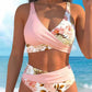 🌺Ensemble bikini à taille haute à motifs floraux👙Mise en valeur et effet amincissant, style vacances tout en douceu✨✅