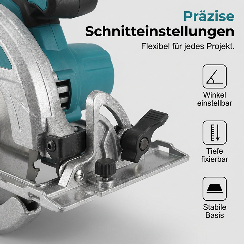 ⚡PROMO FLASH 50%🔧Scie Circulaire Sans Fil 21V Brushless 1500W – 2 Batteries, Disque 165mm, Vitesse 10000 tr/min, Profondeur 63mm, Inclinaison 0-45°⚙️