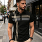 👕 50% DE RÉDUCTION ✨ Haut rayé pour homme – col & manches courtes – Léger, respirant & parfait pour l'été, le sport ou le quotidien – look décontracté et tendance 🌊