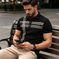 👕 50% DE RÉDUCTION ✨ Haut rayé pour homme – col & manches courtes – Léger, respirant & parfait pour l'été, le sport ou le quotidien – look décontracté et tendance 🌊