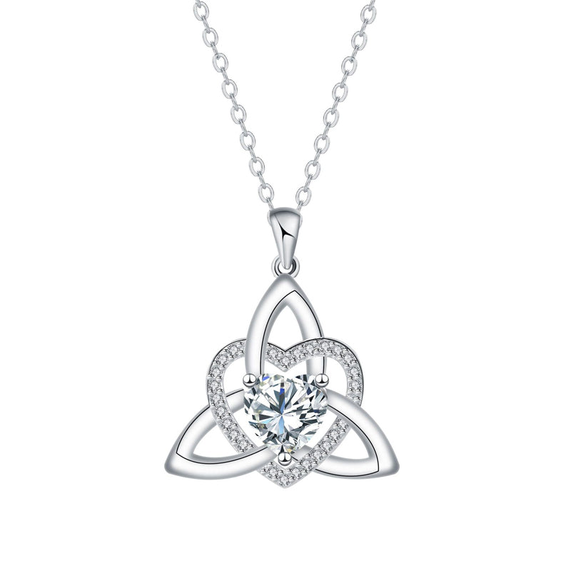 💐 PROMO EXCEPTIONNELLE -50% !💖Collier Pendentif Cœur & Nœud Celtique – Argent Fini Main, Détails Raffinés✨🍀