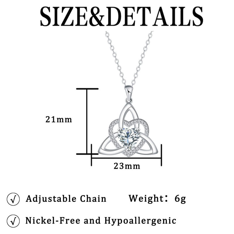💐 PROMO EXCEPTIONNELLE -50% !💖Collier Pendentif Cœur & Nœud Celtique – Argent Fini Main, Détails Raffinés✨🍀