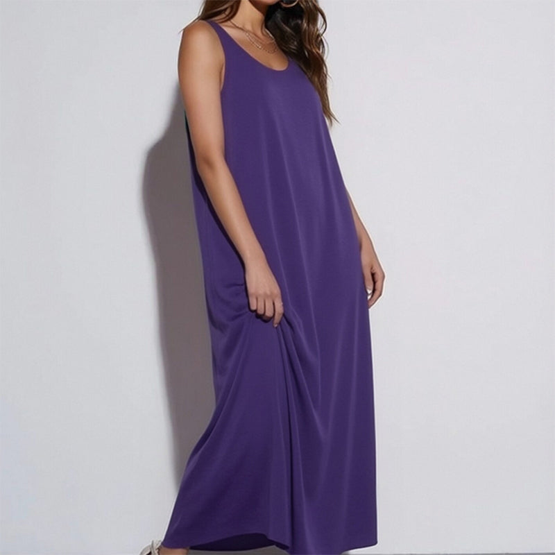 Robe maxi décontractée sans manches pour femme