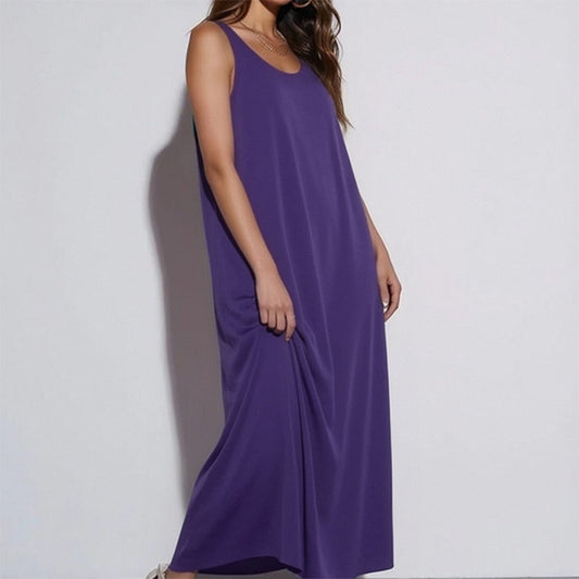 Robe maxi décontractée sans manches pour femme