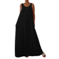 Robe maxi décontractée sans manches pour femme