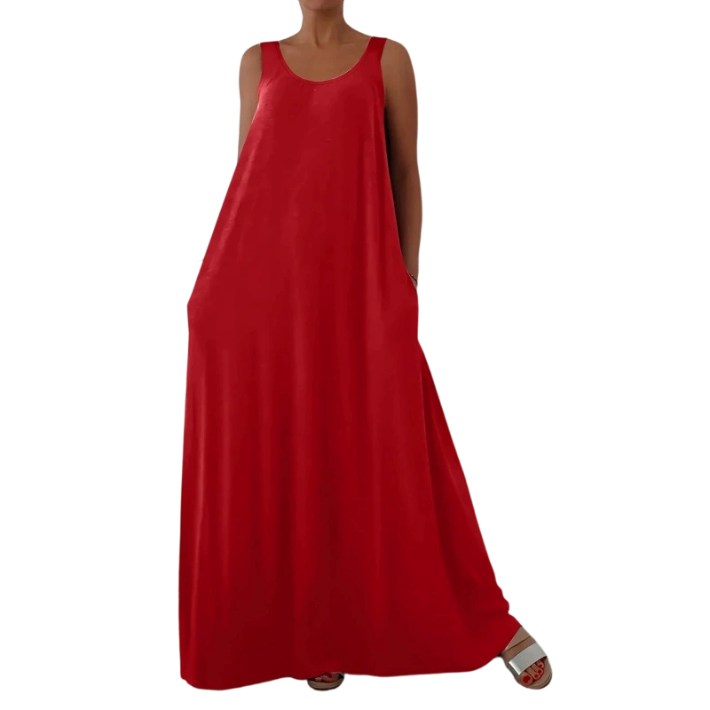 Robe maxi décontractée sans manches pour femme