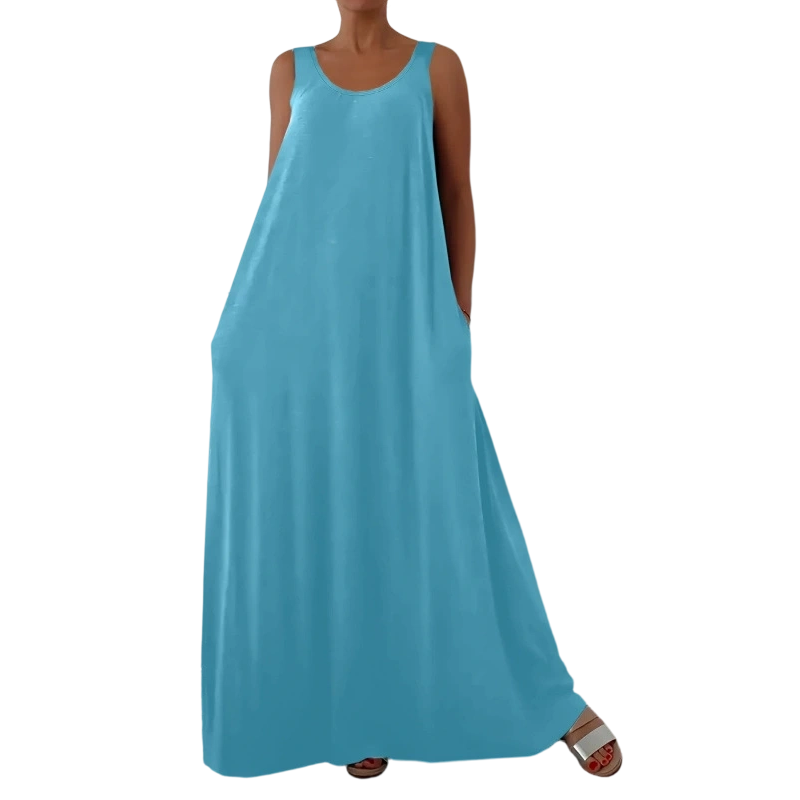Robe maxi décontractée sans manches pour femme