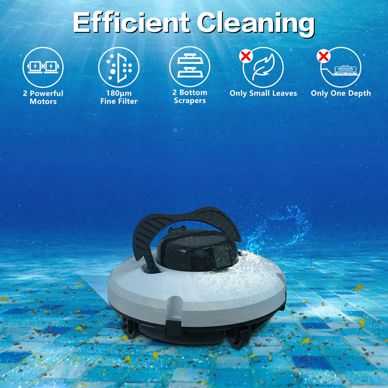 🤖 Robot nettoyeur de piscine sans fil 🌊 Haute aspiration & navigation intelligente – Démarrage simple pression, panier filtrant facile à retirer – piscine impeccable sans effort 🏊
