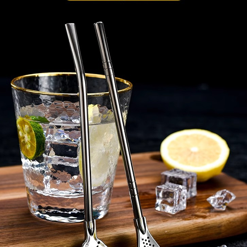 🥤🛒 -50% ! ☕Paille-Cuillère 2-en-1 en Acier Inoxydable 304 – Filtre Intégré, Démontable & Écologique.