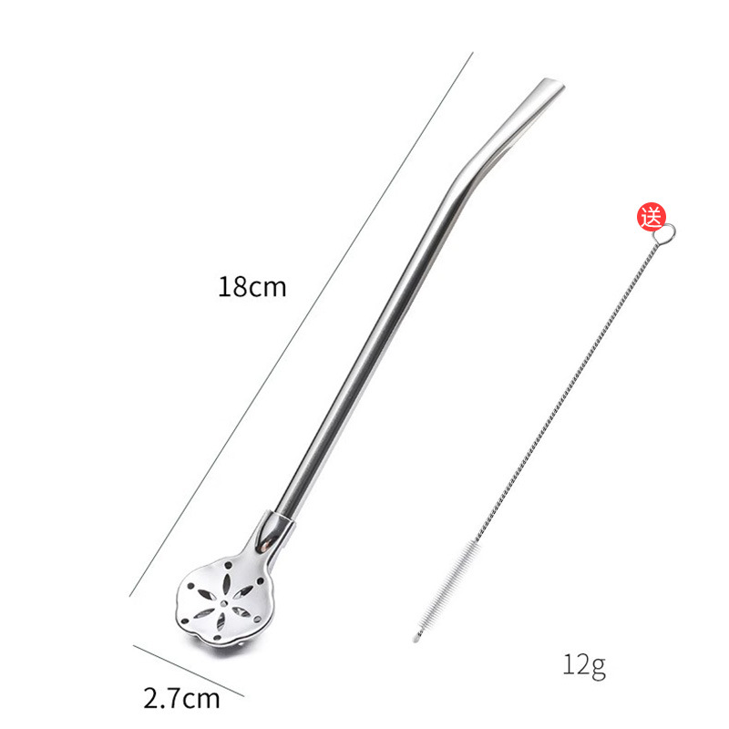🥤🛒 -50% ! ☕Paille-Cuillère 2-en-1 en Acier Inoxydable 304 – Filtre Intégré, Démontable & Écologique.
