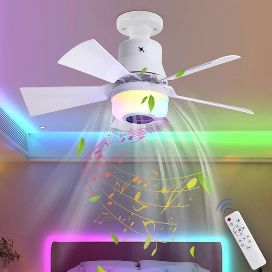 📢📢50% DE RÉDUCTION⏰Ventilateur de plafond intelligent avec éclairage, RGB et haut-parleur Bluetooth