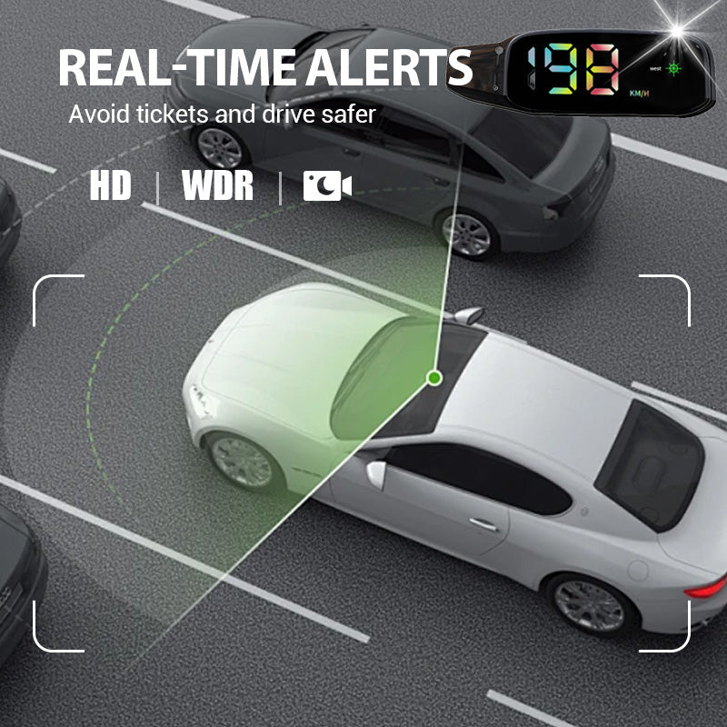 Compteur de vitesse HUD pour voiture alimenté à l'énergie solaire