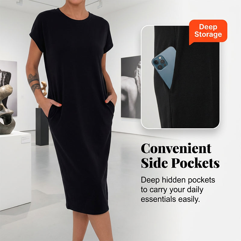 Robe T-shirt décontractée à manches courtes pour femme