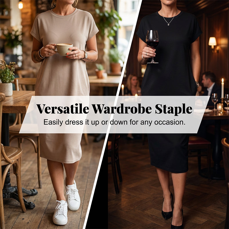 Robe T-shirt décontractée à manches courtes pour femme