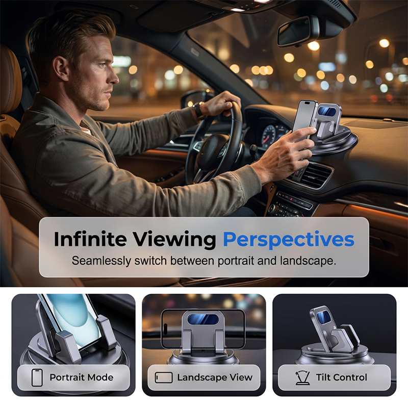 📱 PROMO LIMITÉE 50% DE RÉDUCTION ! ✨ Support Voiture Rotatif 360° – Antidérapant, Ventouse Lavable, Stable 🔧