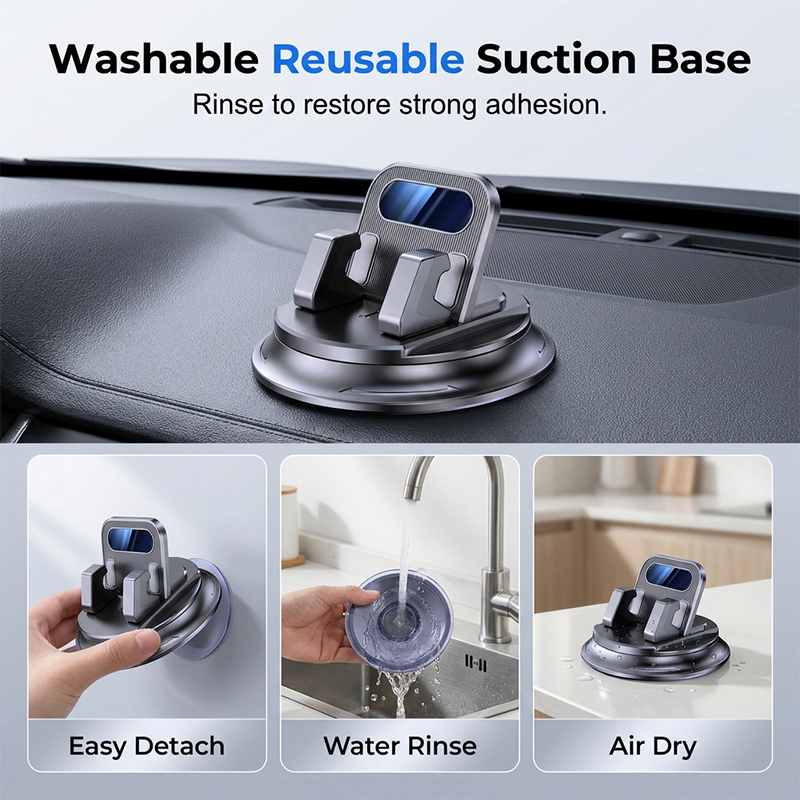 📱 PROMO LIMITÉE 50% DE RÉDUCTION ! ✨ Support Voiture Rotatif 360° – Antidérapant, Ventouse Lavable, Stable 🔧