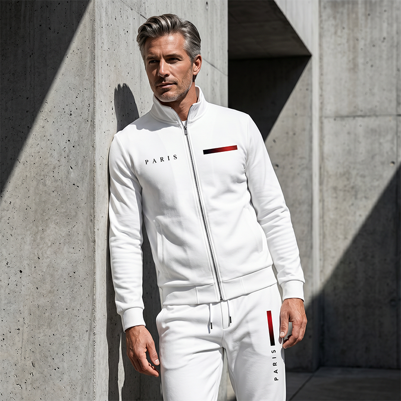 🧥 OFFRE À DURÉE LIMITÉE – 50 % DE RÉDUCTION ! ✨ Ensemble homme composé d'une veste zippée et d'un pantalon imprimés – Complet, doux, décontracté 🎨