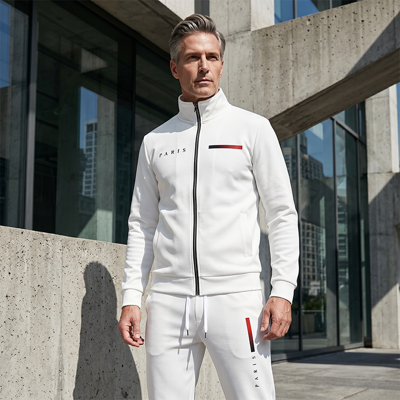 🧥 OFFRE À DURÉE LIMITÉE – 50 % DE RÉDUCTION ! ✨ Ensemble homme composé d'une veste zippée et d'un pantalon imprimés – Complet, doux, décontracté 🎨