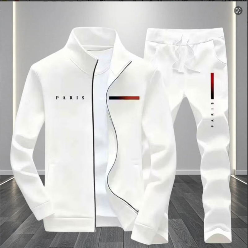 🧥 OFFRE À DURÉE LIMITÉE – 50 % DE RÉDUCTION ! ✨ Ensemble homme composé d'une veste zippée et d'un pantalon imprimés – Complet, doux, décontracté 🎨