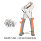 📢⏰🔧 PROMO -50% ! Pinces à Œillets pour Bâches – 4 Kits (20 à 500 Œillets Inclus), 220 mm, Diam. Perforation 16/10,5 mm, 0,6 kg
