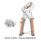 📢⏰🔧 PROMO -50% ! Pinces à Œillets pour Bâches – 4 Kits (20 à 500 Œillets Inclus), 220 mm, Diam. Perforation 16/10,5 mm, 0,6 kg