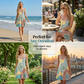 💐PROMO EXCEPTIONNELLE -50%🌺Robe Imprimée Sans Manches – Tissu Coton Léger, Tombé Fluide
