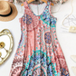 💐PROMO EXCEPTIONNELLE -50%🌺Robe Imprimée Sans Manches – Tissu Coton Léger, Tombé Fluide