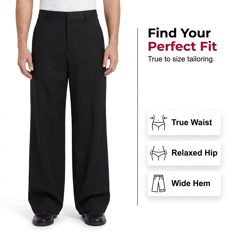 ⏳Pantalon de costume pour homme à coupe classique et jambes larges – Coupe ajustée, tissu respirant, idéal pour le travail, les mariages ou les événements officiels ✨