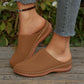 Mules à enfiler pour femme, ajourées et à plateforme