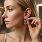 Boucles d'oreilles créoles pendantes célestes ton argent