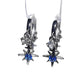 Boucles d'oreilles créoles pendantes célestes ton argent