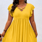 Robe Femme à Col V avec Volants — Coupe Flatteuse, Douce et Parfaite pour Toutes les Occasions