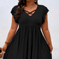 Robe Femme à Col V avec Volants — Coupe Flatteuse, Douce et Parfaite pour Toutes les Occasions