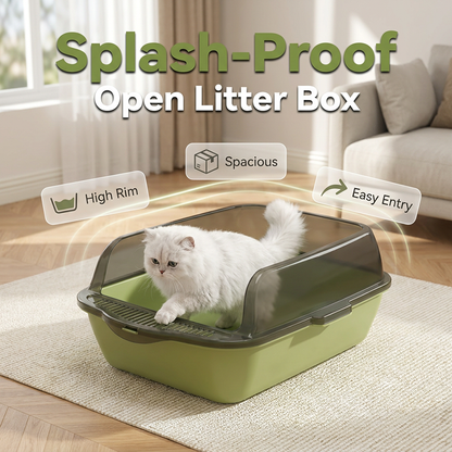🐾 50 % RABATT IM FLASH-SALE! Extra große, halbgeschlossene Katzentoilette mit Spritzschutz + gratis Streuschaufel – Hält den Boden sauber, leicht zu reinigen 🐱🧹【Nur für kurze Zeit】