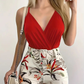 💃Set Vacances Femme – Haut Bretelles Croisées & Shorty Taille Haute, Imprimé Floral Tropical🌴