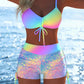 📢Ensemble bikini pour femme💖Haut à cordons et shorty, différents modèles🩱Pour la plage et la piscine⏰