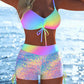 📢Ensemble bikini pour femme💖Haut à cordons et shorty, différents modèles🩱Pour la plage et la piscine⏰