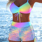📢Ensemble bikini pour femme💖Haut à cordons et shorty, différents modèles🩱Pour la plage et la piscine⏰