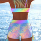 📢Ensemble bikini pour femme💖Haut à cordons et shorty, différents modèles🩱Pour la plage et la piscine⏰