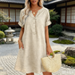 🍂OFFRE LIMITÉE 50% DE RÉDUCTION🌸Robe Tunique Indispensable à Col V avec Poches – Mélange de Coton Doux, Facile d’Entretien, Poches des Deux Côtés – Un Basique de Garde-Robe pour Printemps, Été et Superposition en Automne 🧥🧣